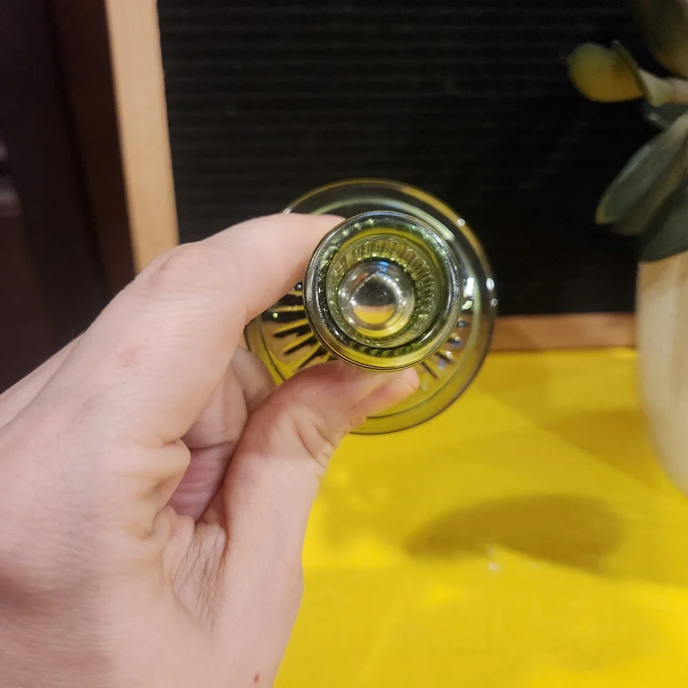 Green Glass Candle Holders